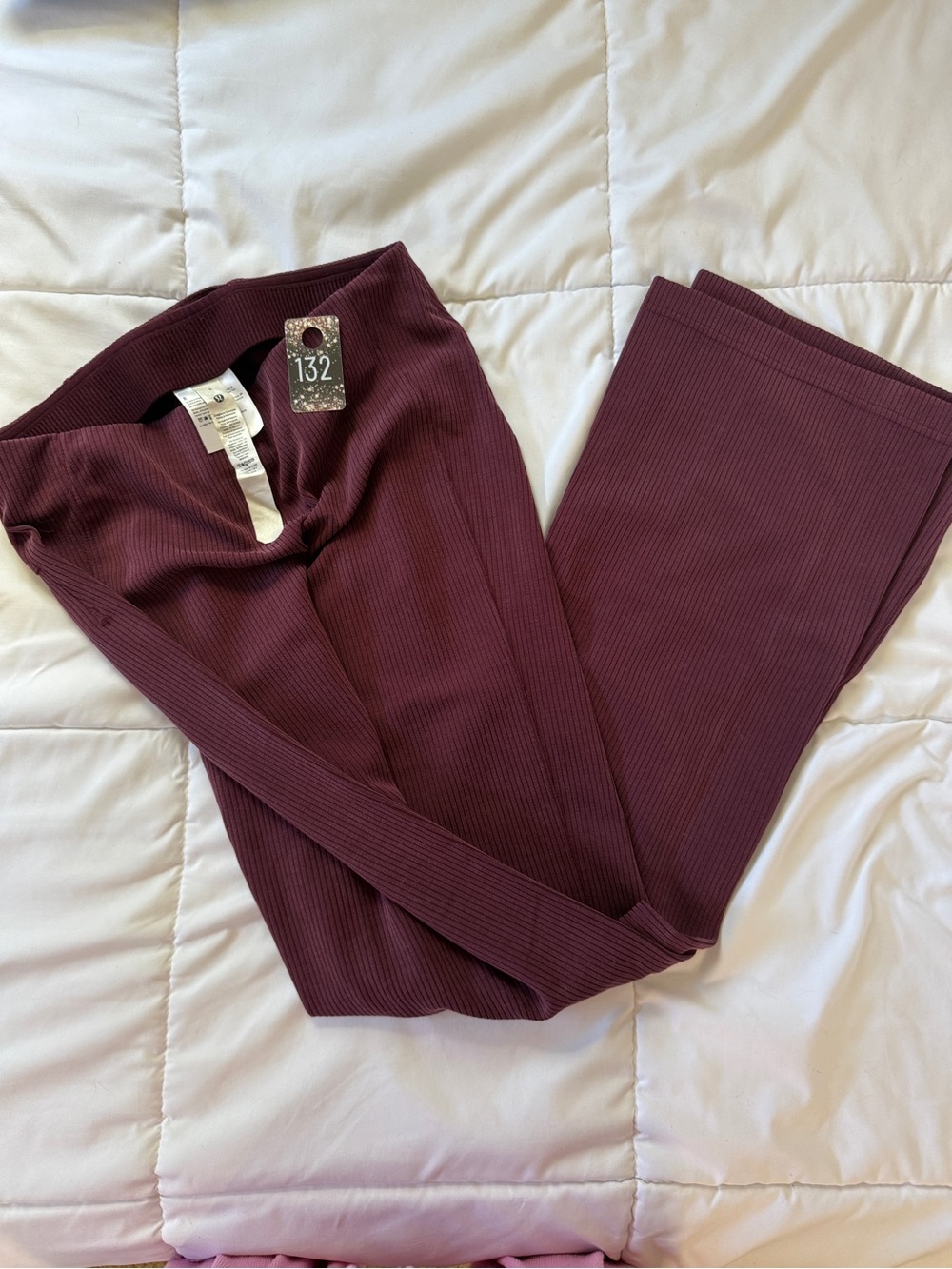 132 lululemon Ribbed Wide-Leg Pants in garnet